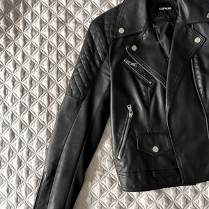 Black leather coat